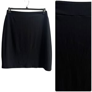 Compli K Black Fully Lined Elastic Waistband Straight Skirt Size XXL Minimalist
